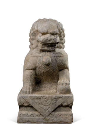 A MONUMENTAL PAIR OF MARBLE BUDDHIST LIONS - photo 3