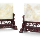 A PAIR OF IMPERIALLY INSCRIBED AND GILT-DECORATED JADE TABLE... - photo 1