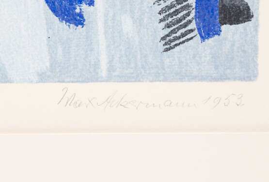 ACKERMANN, MAX (Berlin 1887-1975 Unterlengenhardt, Prof.), "Abstrakte Figurenkomposition auf Hellblau", - photo 3
