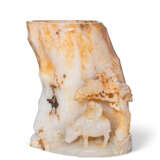 A LARGE WHITE AND RUSSET JADE BRUSHPOT, BITONG - photo 1