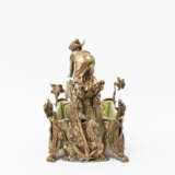 Anbietschale im Stil des Jugendstils, Bronze, Keramik, 2. Hälfte 20. Jahrhundert - Foto 1
