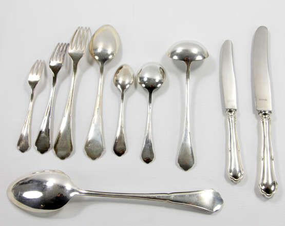 DEUTSCH Speisebesteck für 12 Personen, Silber, 20. Jahrhundert - Foto 3