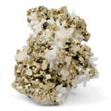 A LARGE CLUSTER OF PYRITE ON QUARTZ - фото 1