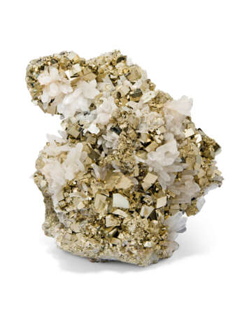 A LARGE CLUSTER OF PYRITE ON QUARTZ - фото 2