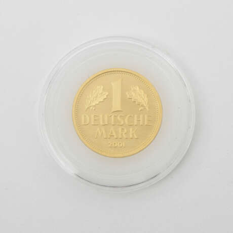 BRD / GOLD - 1 Deutsche Mark 2001 F, - фото 2