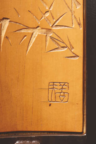 A CHINESE CARVED AND INCISED 'BAMBOO AND CALLIGRAPHY' WRIST REST - Foto 8