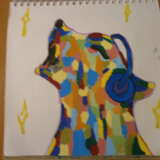 Design Painting “Picture. Inexpensive painting. Dogs. Music. Dog talent.”, Mixed medium, See description, Realist, Animalistic, 2020 - photo 1