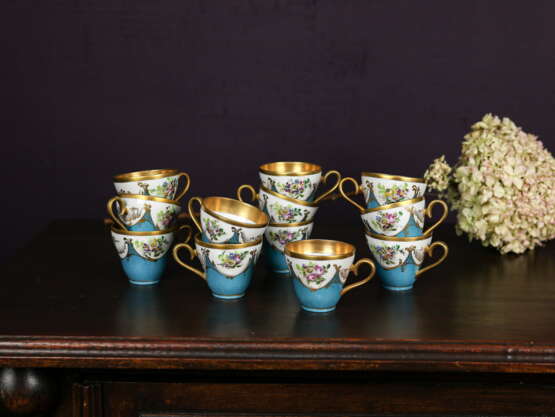 Coffee set “Antique set of 12 coffee cups”, Porcelain, See description, 1880 - photo 1