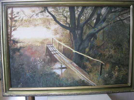 Painting “Painting OLD BRIDGE”, Canvas, Oil paint, Realist, Landscape painting, 2020 - photo 1