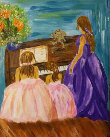 Painting “Dress rehearsal. Two sisters”, Acrylic paint, 2020 - photo 1
