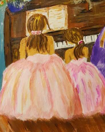 Painting “Dress rehearsal. Two sisters”, Acrylic paint, 2020 - photo 3