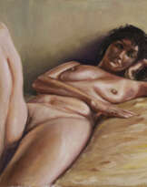Lying nude. Lying nude.
