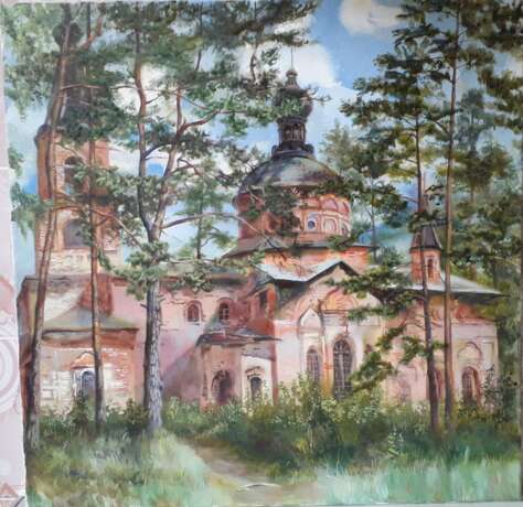 Заброшенная церковь Leinwand auf dem Hilfsrahmen Ölfarbe Realismus Landschaftsmalerei 2020 - Foto 1