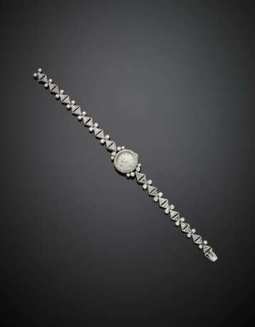 JAEGER-LECOULTRE | Triangular and round diamond white gold and platinum lady's wristwatch - фото 1