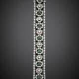 BLACK STARR & FROST | Round and marquise cut diamonds and emerald white gold bracelet - photo 1