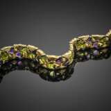 BULGARI | Yellow gold cabochon peridot and amethyst "Naturalia" bracelet accented with diamonds - Foto 2