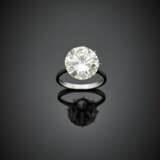 Round ct. 7.16 diamond white gold solitaire ring - Foto 1