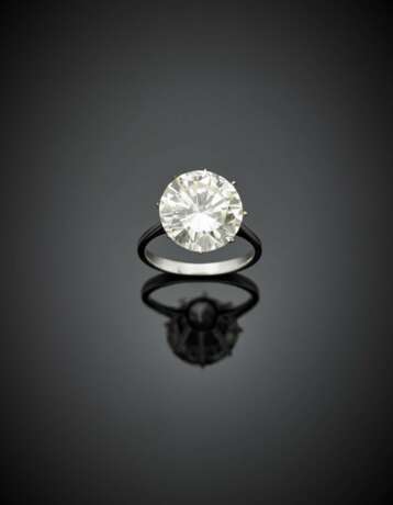 Round ct. 7.16 diamond white gold solitaire ring - Foto 1