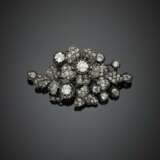 Silver and gold old mine diamond modifiable flower brooch in all ct. 8.20 circa - photo 1