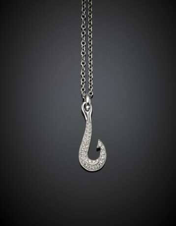 POMELLATO | White gold chain with a diamond hook pendant of cm 3.70 circa - photo 1