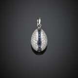 FABERGE' | Diamond and guilloché blue enamel white gold egg pendant - Foto 1