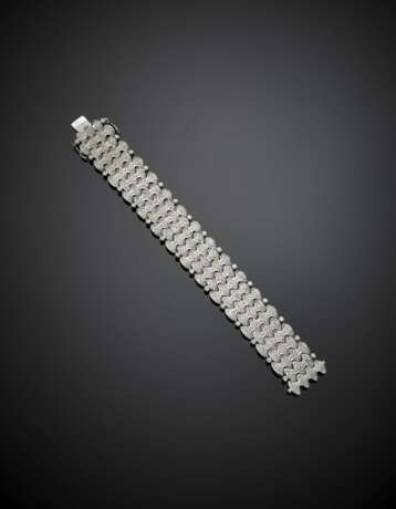 White gold diamond modular band bracelet in all ct. 15 circa - Foto 1