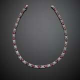 GIULIO VERONESI | Oval ruby and diamond white gold modular necklace - Foto 1