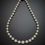 Graduated South Sea pearl necklace with white gold diamond pavé clasp - Foto 1