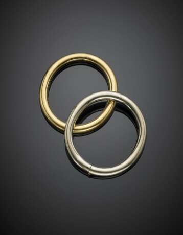 WEINGRILL | Pair of oval bangle in yellow and white gold - Foto 1