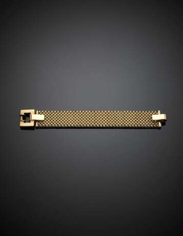 Yellow gold interwoven band bracelet with buckle - photo 1