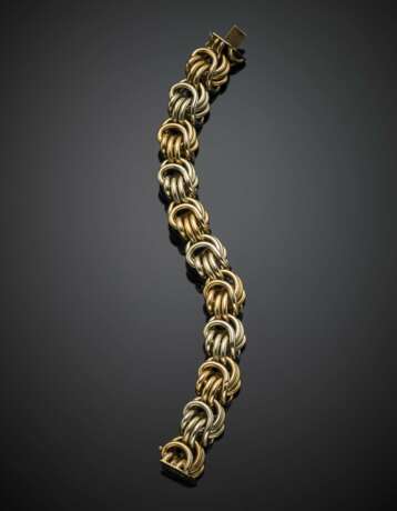 Bi-coloured gold tangle modular bracelet - photo 1