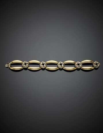 WEINGRILL | Bi-coloured gold chain bracelet with white gold knit spacers - photo 1