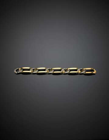 WEINGRILL | Bi-coloured gold chain bracelet accented with diamonds in all ct. 0.50 circa - фото 1