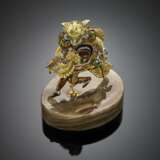 Bi-coloured gold enamel and diamond "Cyrano" statuette with pedestal - фото 2