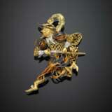 Bi-coloured gold enamel and diamond musketeer with pedestal - Foto 1