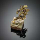 Bi-coloured gold enamel and diamond musketeer with pedestal - photo 2