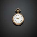 Rose cut diamond and partly synthetic ruby silver and gold pocket watch - Foto 2