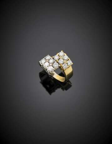 Bi-coloured gold diamond ring in all ct. 1.80 circa - фото 1