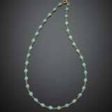 Yellow gold turquoise chain necklace - Foto 1