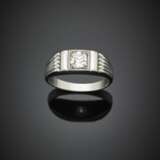 Round ct. 0.80 circa diamond white gold ring - Foto 1