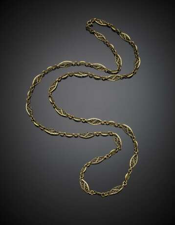 Yellow gold long lozenge chain necklace - Foto 1