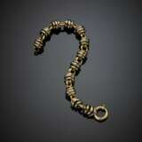 Bi-coloured gold ringed chain bracelet - фото 1