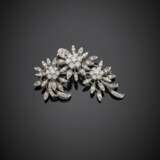 White gold diamond floral brooch in all ct. 3.50 circa - Foto 1