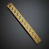 Yellow gold and turquoise modular bracelet - photo 1
