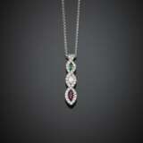 RECARLO | Bi-coloured gold chain with pendant accented with diamond - фото 1