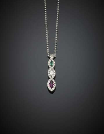 RECARLO | Bi-coloured gold chain with pendant accented with diamond - фото 1