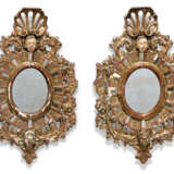 A PAIR OF SPANISH GILTWOOD AND POLYCHROME-PAINTED MIRRORS - photo 1