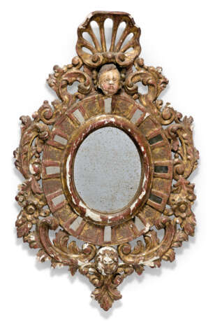 A PAIR OF SPANISH GILTWOOD AND POLYCHROME-PAINTED MIRRORS - photo 2