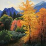 Peinture «L'automne dans les montagnes», Toile, Peinture à l'huile, Art contemporain, Peinture de paysage, 2020 - photo 1