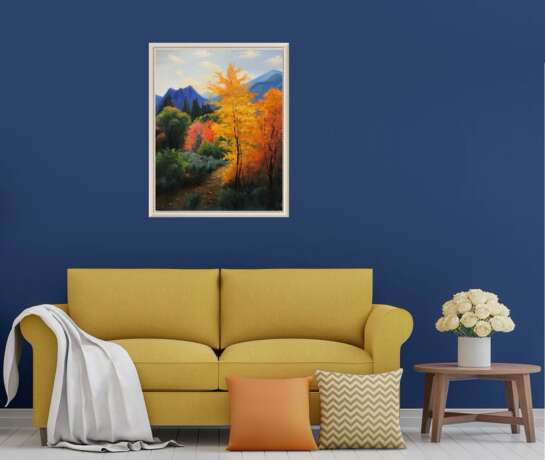 Peinture «L'automne dans les montagnes», Toile, Peinture à l'huile, Art contemporain, Peinture de paysage, 2020 - photo 3